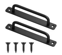 Dokeno 2 Piezas Tiradores Puertas Correderas, Tirador de Puerta de Granero de Metal, Pomo Puertas con Tornillos para Cocina Gabinetes Muebles Armario y Jardín, negro