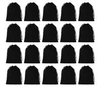 Dokeno 20 piezas bolsa de joyas, bolsas de terciopelo, joyas, bolsas de terciopelo, cordón de regalo, bolsa de regalo, bolsa de regalo, regalo para regalos, fiestas, boda, 12 x 15 cm, color negro