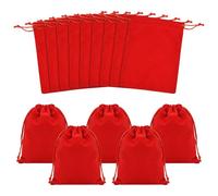 Dokeno 20 piezas bolsa de joyas, bolsas de terciopelo, joyas, bolsas de terciopelo, cordón de regalo, bolsa de regalo, bolsa de regalo, regalo para regalos, fiestas, boda, 12 x 15 cm (rojo)