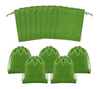 Dokeno 20 Piezas Bolsas de Joyería, Bolsa de Terciopelo para Joyas, Dulces Bolsas de Regalo con Cordones de Terciopelo Suave, Bolsas de Terciopelo para Joyería, Boda Fiesta 12x15CM (Verde)
