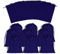 Dokeno 20 Piezas Bolsas de Joyería de Terciopelo, Bolsas de Regalo Con Cordones Suaves para Joyas, Dulces, Boda, Fiesta 12x15CM (Azul)