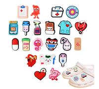 Dokeno 21 Piezas Adornos para Zapatos, Set Pines para Zapatos, Pins Decorativos de PVC, Adornos Crocs Enfermera, Decoración de Zapatos de Dibujos Animados, Decoración de Zapatos para Adultos y Niños