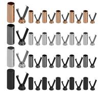 Dokeno 24 Piezas de 4 Colores de Puntas de Cordones, Aleación de Extremos de Cordones, Cierre de Cuerda, Metal para Cuerdas Prendas de Bricolaje Y Diseño