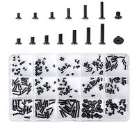 Dokeno 300 Piezas M2/M2.5/M3 Juego de Tornillos Pequeños Para Ordenador, Cabeza Plana Avellanada, Acero al Carbono Negro, Reparación de Gafas y Relojes