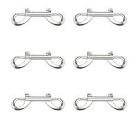 Dokeno 6 mosquetones dobles de acero inoxidable, 87 mm, doble mosquetón, acero inoxidable, doble extremo, cierre de pernos, zinc fundido a presión, niquelado para correas de perros, montañismo, hamaca