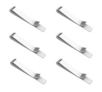 Dokeno 6 Piezas Alfiler de Corbata de Acero Inoxidable Clip de Corbata Clásico Pasador de Corbata Delgado para Hombre Plata Pisacorbatas Hombre Juego de Alfileres de Corbata para Negocios Boda