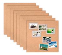 Dokeno 8 Piezas Corcho Pared, Corcho Pared Autoadhesivo, Tablero de Corcho, Pizarra Corcho para Pared, Plancha de Corcho, Pizarra de Corcho Pequeña para Colgar Fotos/Decoración del Hogar, 30x30cm