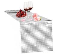 Dokeno Camino de Mesa, Camino de Mesa de Discoteca, Camino de Mesa con Lentejuelas Plateadas, Retro de los años 70 Camino de Mesa Camino Mesa Fiesta Mantel Brillo para Cumpleaños Banquetes 30 x 275CM