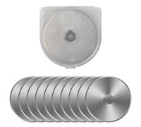 Dokeno Cuchillas de Corte Rotativas de 28/45mm, 10Pcs Cuchillas de Repuesto Costura de Aceroc Inox, Cuchillas de Corte Giratoria Redondo Afiladas para Tela Cuero y Papel (45mm)