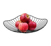 Dokeno Frutero Negro de Metal Grande 30x30x6.5cm - Cesta de Frutas Moderna de Hierro para Cocina - Gran Capacidad para Frutas, Verduras y Aperitivos