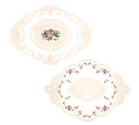 Dokeno Individuales 2 Piezas 31 x 42 cm y 31 x 44 cm, Tapete Encaje Manteles Individuales Vintage Bordado para Decoración de Mesa