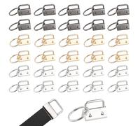 Dokeno Llavero y Hardware 30 Piezas de Muñeca, 25mm Pulsera de Llavero con Clips para Cintas y Manualidades de Tela