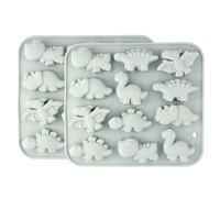 Dokeno Molde Chocolate, 2 Piezas Moldes de Pastel de Dinosaurio Silicona, Cubiteras Para Hielo, Moldes de Antiadherente de Grado Alimenticio para Gelatina, Dulces, Pudín (Azul, 16,6 X 14,7 X 1,8 CM)