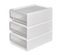 Dokeno Organizador de Escritorio, Juego de 3 Cajones de Almacenamiento Apilables Cajonera Plastico Organizador para Hogar, Maquillaje, Joyería, Oficina y Suministros Escolares, 24 x 17 x 9 cm