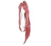 Doki Doki Literature Club! DDLC Monika Cosplay Wigs 100cm Long Heat Resistant Synthetic Hair Wig + Wig Cap