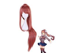 Doki Doki Literature Club Monika Peluca larga y recta de cola de caballo Disfraz de Cosplay Pelo sintético resistente al calor Mujeres Pelucas de fiesta MZ-1267