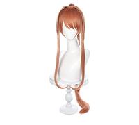 Doki Doki Literature Club Monika Wigs DDLC 110cm Long Heat Resistant Synthetic Hair Perucas Anime Cosplay Wig +Wig Cap