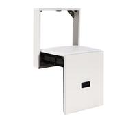 Dokiiovo Taburete plegable de pared, 35,5 x 36,5 cm, silla plegable para montaje en pared, taburete para cambio de zapatos con cojín de PVC, silla plegable ultrafina para entrada, salón, baño (blanco)