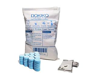 DOKIKO Pastillas de repuesto para limpiador de vidrio, 50 tabletas concentradas de limpieza multisuperficie, 1 paquete hace 50 x 16 onzas líquidas en spray para ventanas, espejos, parabrisas y más