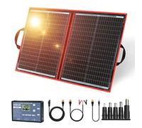 Dokio - Kit de panel solar plegable, ligero, monocristalino con control solar, 2 salidas USB, 100 W, 12V, para caravana o barco (portátil)