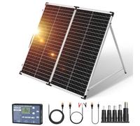 DOKIO Maleta solar plegable portátil de 150 W y 18 V, monocristalina, kit de panel solar plegable con controlador para cargar baterías de 12 voltios (AGM plomo/ácido tipo gel ventilado) RV Camping