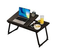 Dokkome Mesa plegable para ordenador portátil, mesa de cama, mesa de comedor, bandeja para el desayuno, mesa plegable para cama, bandeja de cama, color negro
