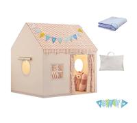 DOKKOME Tienda interior - Castillo con alfombra y luces - Decoración para niños a partir de 3 años - Marrón
