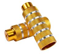 Dokpav 2PCS Pinzas de pie para Bicicleta, Aleación de Aluminio, Pedal de Bicicleta Apto para Ejes Delanteros o Traseros, Clavijas de Bicicleta, para Bicicleta Bici BMX (Oro)