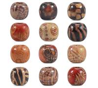 Dokpav Redondas Abalorios de Madera, 200pcs Impresos Cuentas de Madera Pintados, bolas para pulseras, para Fabricación de Abalorios y Bisutería Pulsera Brazalete Collar Manualidades