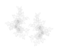 DOKRIN Adornos de encaje de costura,2 piezas de bordado tridimensional, parche de abanico redondo DIY, pieza de flor, decoración de zapatos y sombreros, accesorios de ropa, apliques