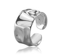 DOKRIN Anillos para mujer,Un anillo irregular de acero inoxidable plateado, adecuado para los pulgares de parejas que se han comprometido, unisex.