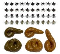 DOKRIN Artículos de broma,Set de 45 piezas de caca, mosquitos, moscas y otros accesorios de plástico para Halloween
