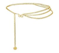 DOKRIN Cinturones para mujer, Un cinturón de cadena para mujer elegante y con estilo, con cadena de metal ajustable y cadena de cintura de mariposa perfecto para combinar con jeans y vestidos (dorado)