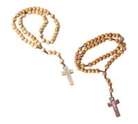 DOKRIN Collares para mujer 2 Rosarios Católicos, Rosarios Católicos Hechos a Mano, Joyería Religiosa con Cruz, Joyería Religiosa para Mujer, Eucaristía, Regalo de Bautizo