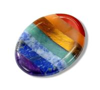 DOKRIN Cristales de sanación 1 Piedra Ovalada para la Preocupación de los 7 Chakras, Cristal para el Alivio de la Ansiedad, Piedra Sanadora de Cristal de Chakra, Equilibra los Centros de Energía