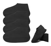 DOKRIN Cubrecalzado，2 pares de fundas impermeables de silicona para zapatos de lluvia, reutilizables y lavables, adecuadas para tallas de calzado 38-46