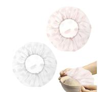 DOKRIN Cuenco para masas，Cubierta de alimentos de 2 piezas, gorro de cocina multifuncional, limpio y a prueba de polvo, reutilizable (color: rosa y gris)