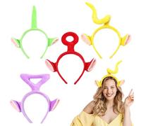 DOKRIN Diademas de moda para niña 4 lindas diademas con forma de Teletubbies, diademas de peluche para niñas para lavarse la cara, lindas horquillas 3D y accesorios para el cabello.