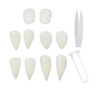 DOKRIN Disfraces con accesorios,Dentaduras de vampiro, 5 pares, perfectas para cosplay y Halloween, con adhesivo dental seguro, lavables y reutilizables.