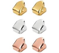 DOKRIN Disfraces con accesorios Set de 6 Brackets de Ortodoncia Hip Hop, Brackets Hip Hop Chapados en Oro, Adornos Dentales, Set de Brackets de Ortodoncia Hip Hop Chapados en Oro