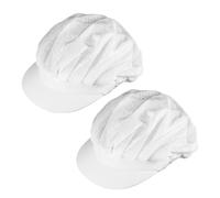 DOKRIN Gorros de Cocina Desechables,2 Gorros de Trabajo Blancos para Mujer, de Malla Transpirable, a Prueba de Polvo, para Taller, anticaída del Cabello, para Chef, con Visera.