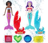 DOKRIN Juguetes para bucear,8 Juguetes de búsqueda del Tesoro con Forma de Pinza de Cangrejo de Sirena para Piscina