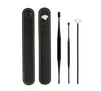 DOKRIN Limpiador de oídos de acero inoxidable de 3 piezas, limpiador de oídos de silicona con doble punta y masajeador en espiral