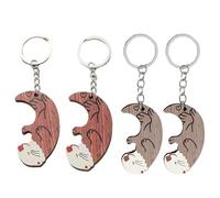 DOKRIN Llaveros para mujer,4 piezas de llaveros de nutria de madera para parejas, colgantes de amistad para mejores amigas, joyería