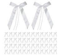 DOKRIN Moños y cintas de navidad，50 lazos blancos para coche, decoración para el hogar y regalos.