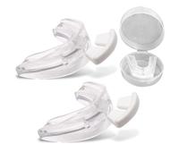 DOKRIN Protectores bucales,Dos protectores bucales deportivos semitransparentes ofrecen una protección completa para todos los deportes y son fáciles de ajustar.