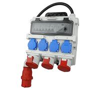 Doktorvolt - Distribuidor de corriente con enchufes Bals 4 x 230 V 2 x 16 A 1 x 32 A 400 V CEE, interruptor LS, interruptor FI, cable con enchufe, distribuidor de corriente de construcción,
