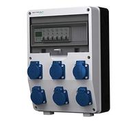 Doktorvolt - Distribuidor de corriente para construcción (6 x 230 V, 1 P, Siemens y Mennekes)