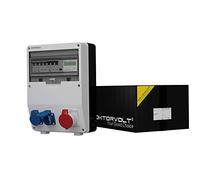 Doktorvolt TD-S/FI - Distribuidor de corriente con combinación de enchufes Mennekes, 2 enchufes Schuko de 230 V, 1 x 16 A CEE, con contador de corriente MID, interruptor LS, interruptor FI