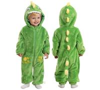 Doladola Bebé Mono de Animales Capucha, Infantil Pijama Cálido de Dibujos, Niño Niña Mameluco Suave y Lindo para Halloween (4-5 años, Tiburón verde)